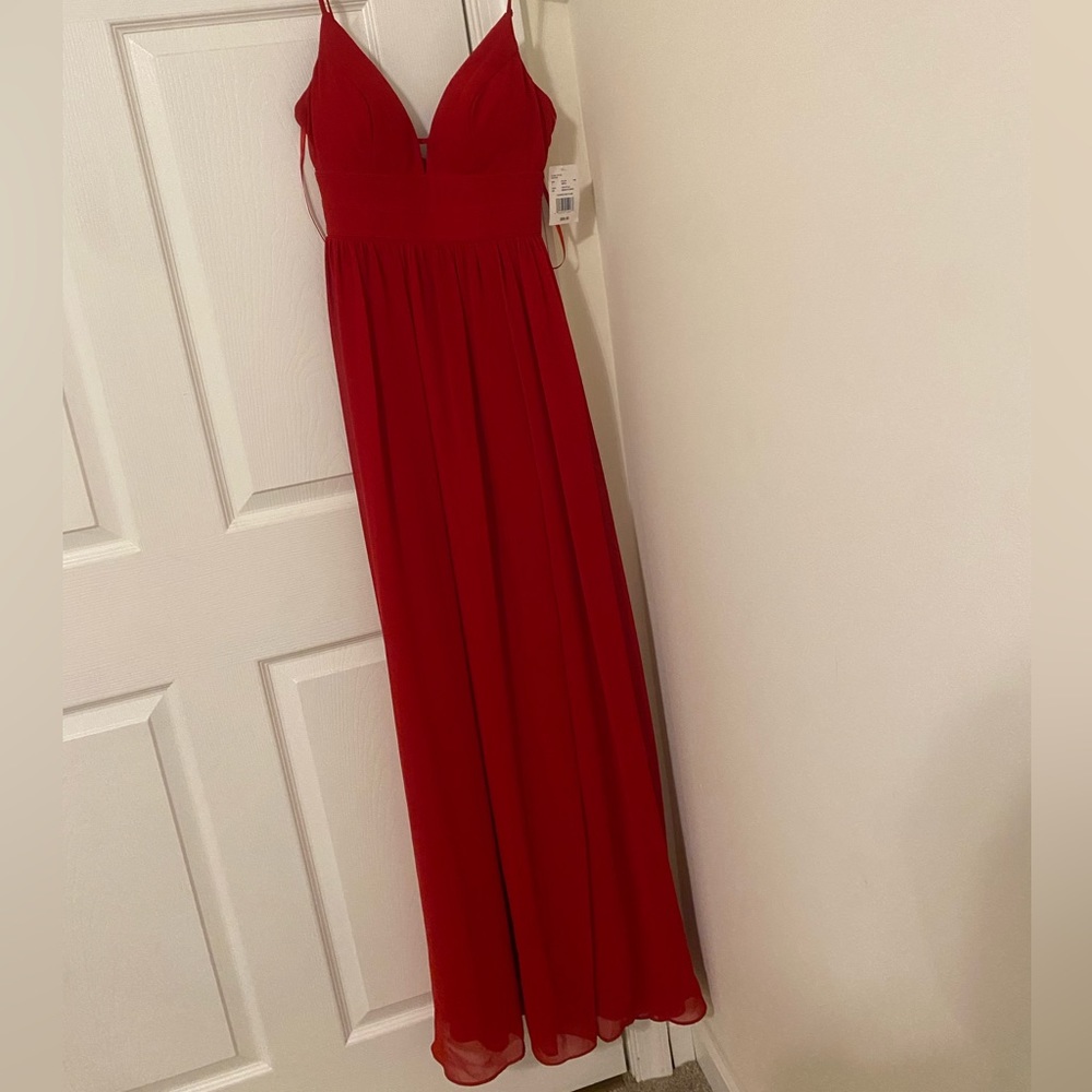 David’s bridal red long dress size 0